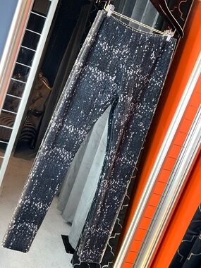 Midnight Galaxy Rain High-Rise Sculpting Stretch Trousers 🌌✨🌑